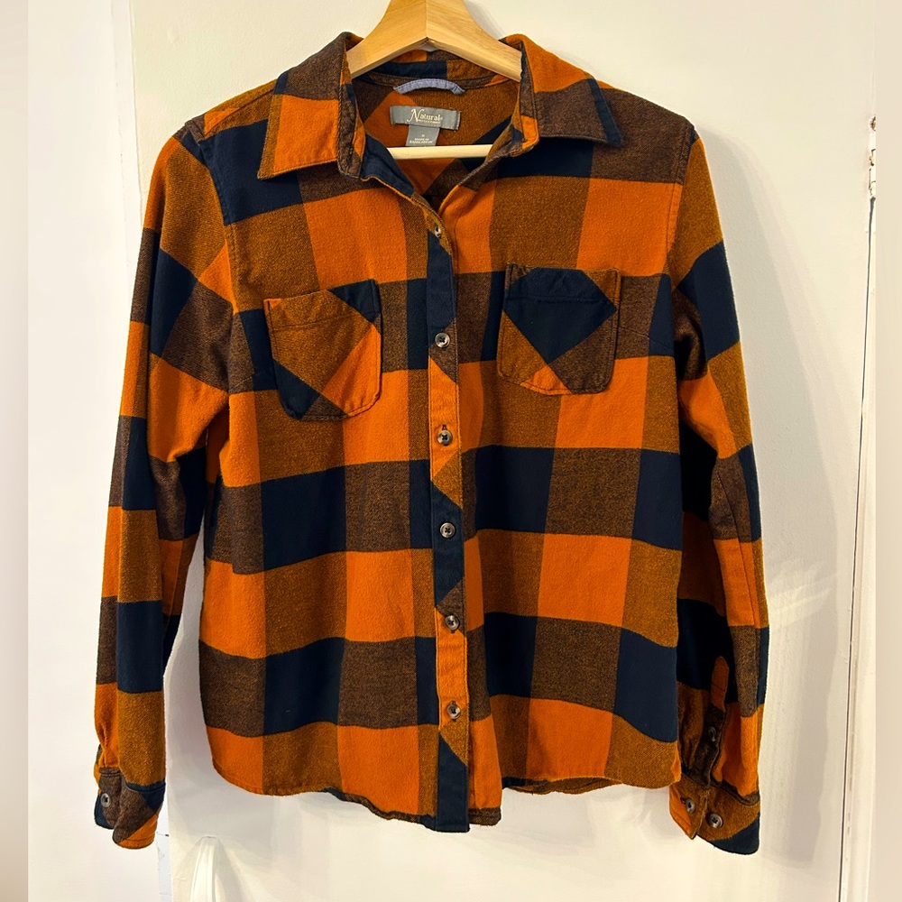 Ladies Natural Reflections long sleeve plaid shirt